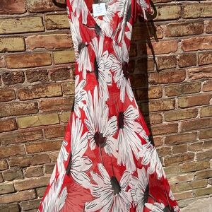 Vintage 1990s Betsey Johnson Chiffon Bias Cut Daisy Dress Y2K Friends-Era XS